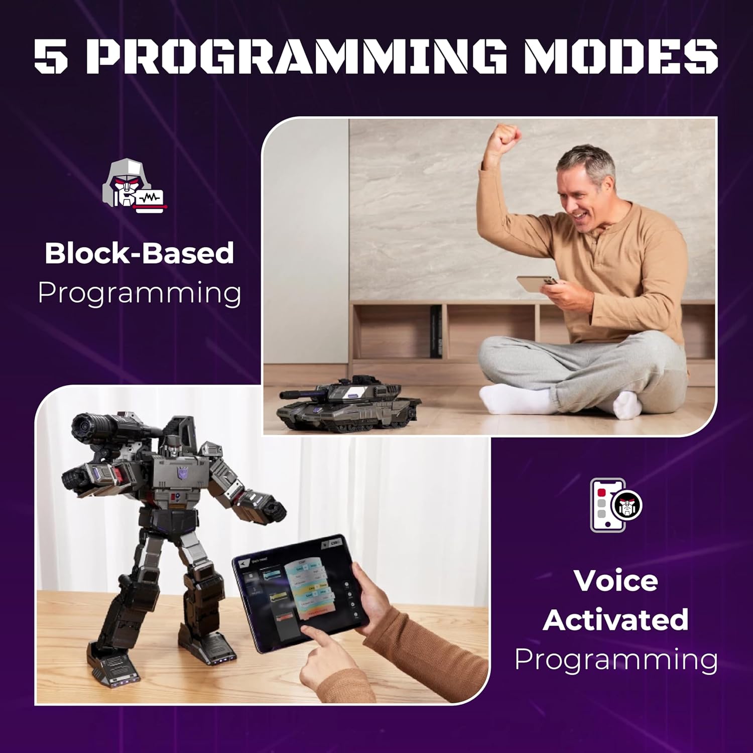 Robosen Voice-Activated Transforming Megatron Tank & Free Shipping