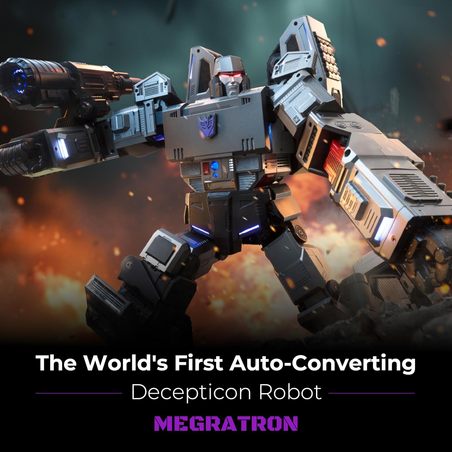 Robosen Voice-Activated Transforming Megatron Tank & Free Shipping